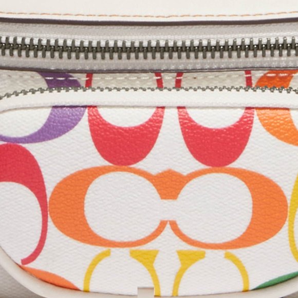 🌈 Coach Sprint Belt Bag 24 In Rainbow Signature Canvas - Picture 5 of 14